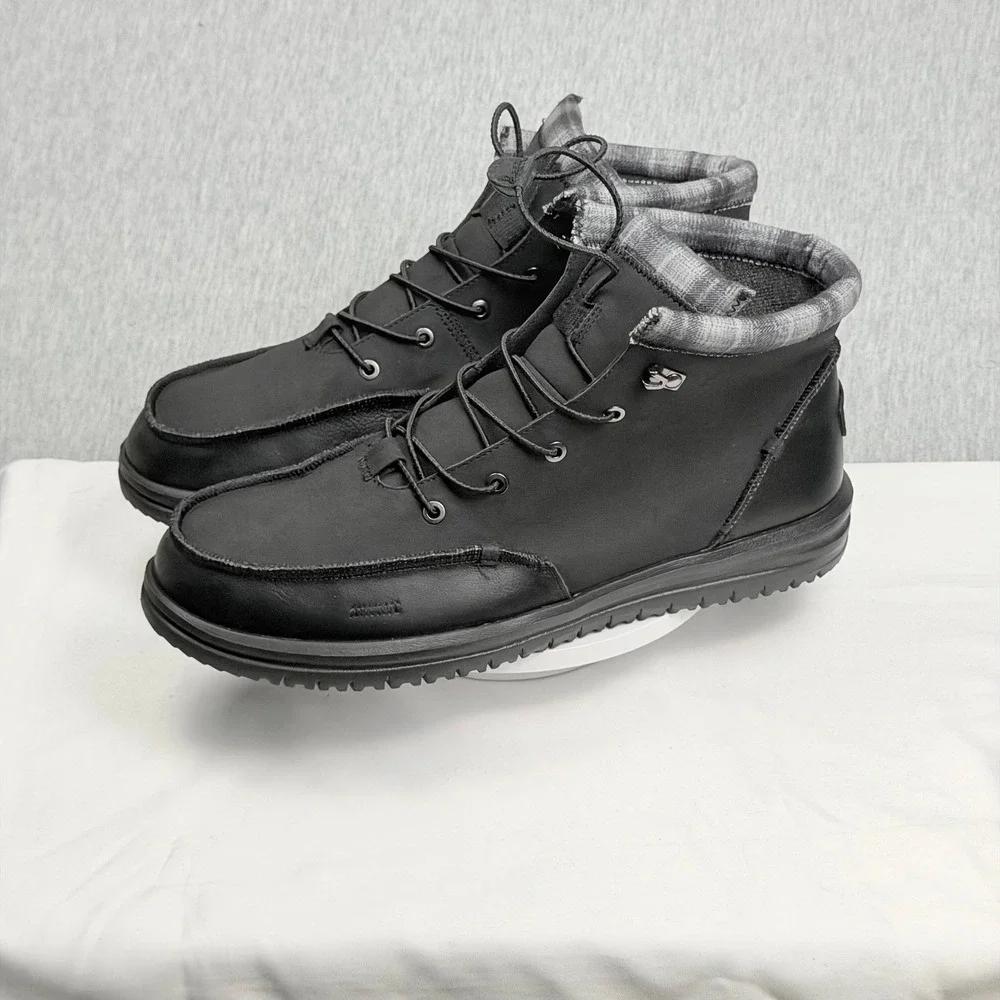 Hey Dude Bradley Classic Black Mens‎ Boots Size 15 Water Resistant 42067-001